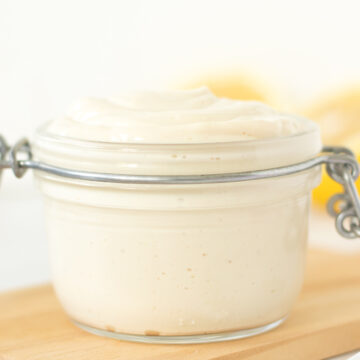Vegan silken tofu mayonnaise (oil-free).