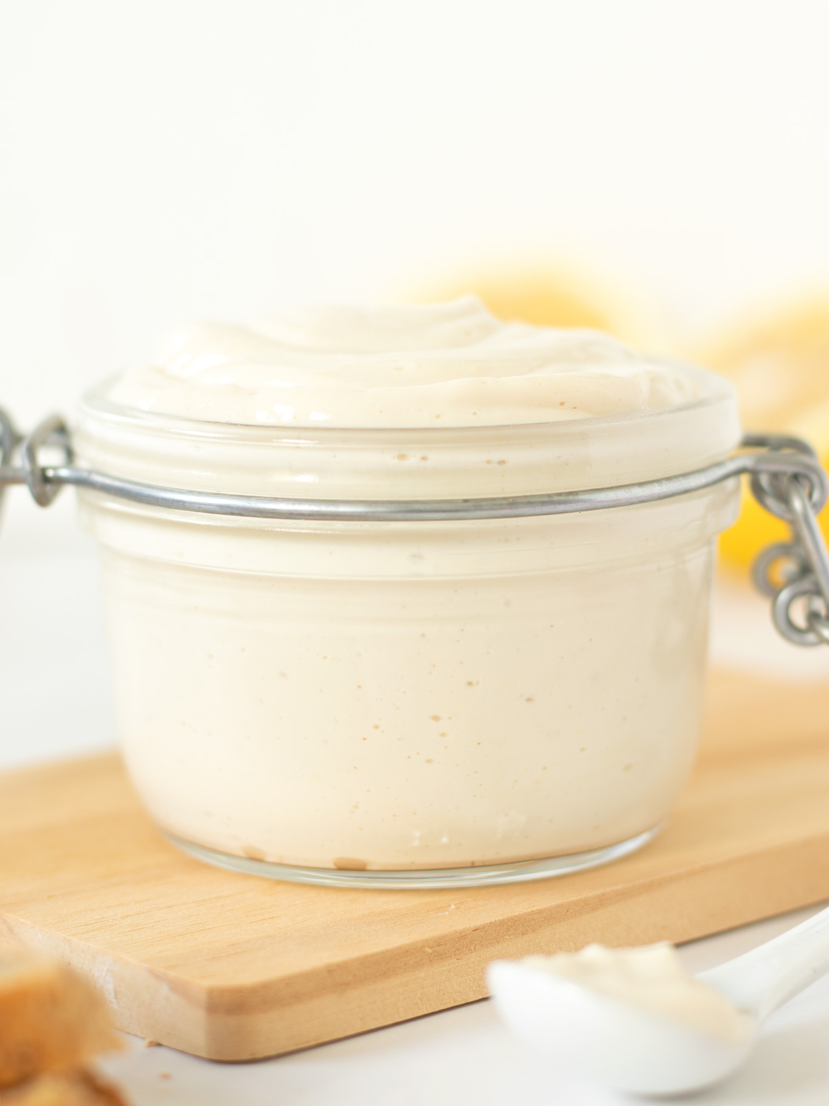 Vegan silken tofu mayonnaise (oil-free).