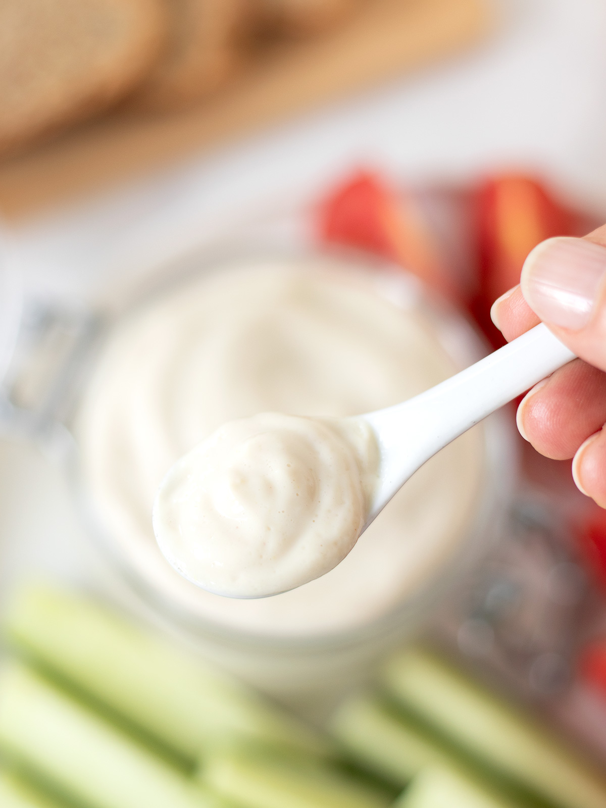 Homemade silken tofu mayonnaise.