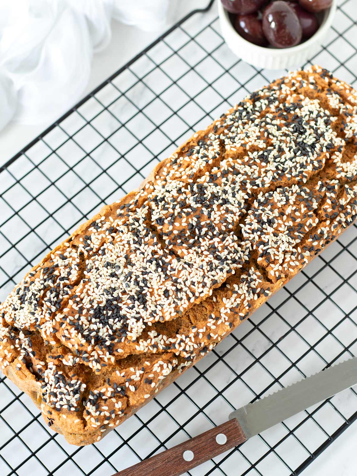 High-protein chickpea lentil bread.