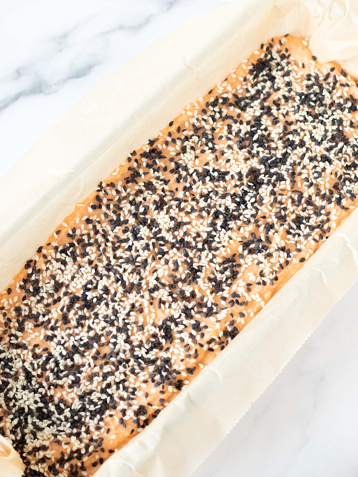 Lentil chickpea bread prepared for baking.