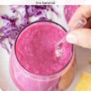 Red cabbage pineapple smoothie (no banana).