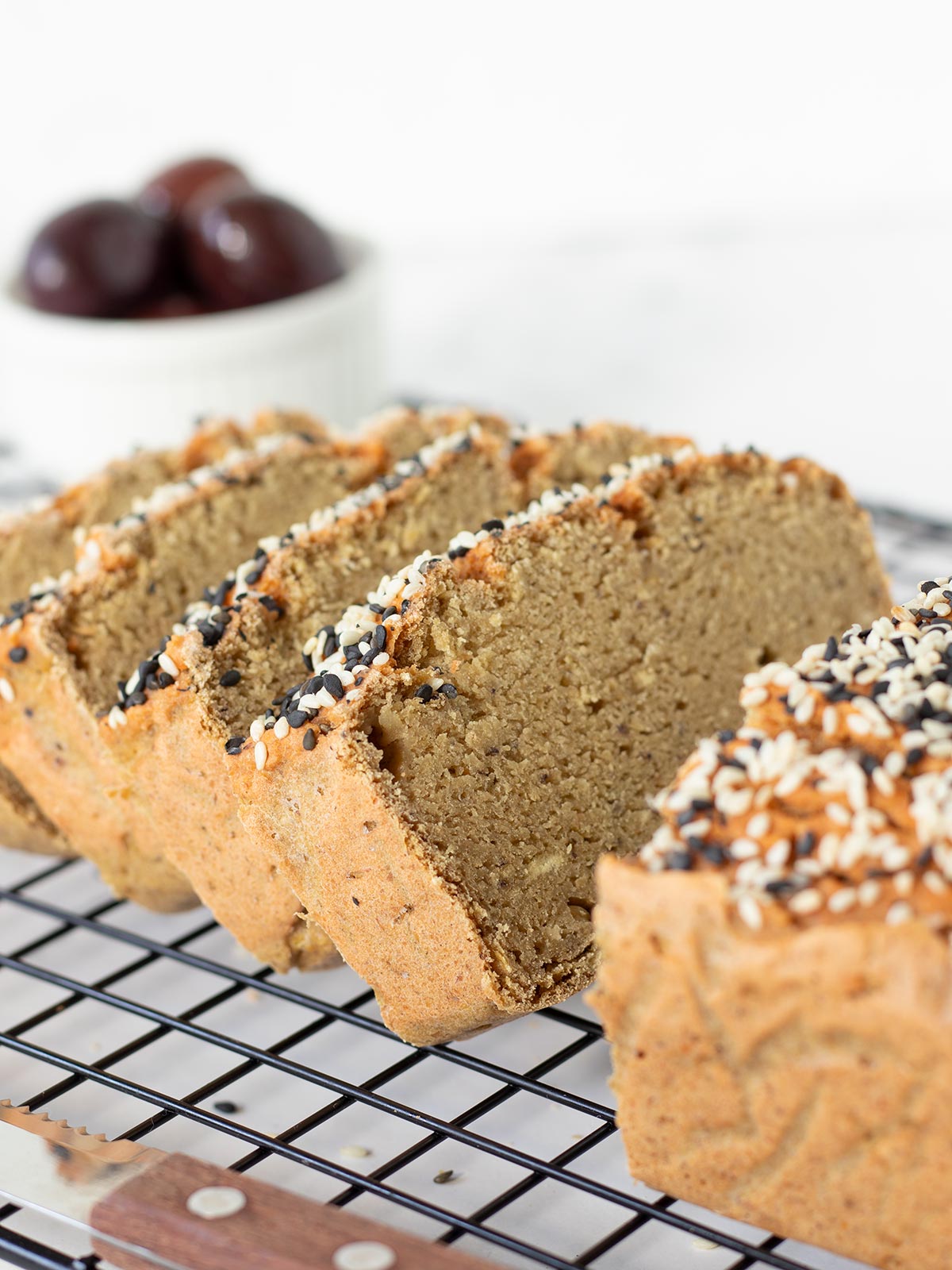 High-protein lentil chickpea bread.