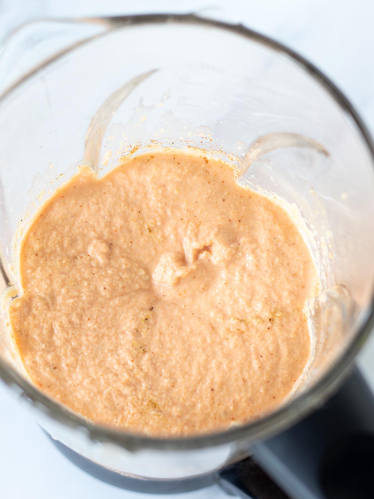 Batter for savory red lentil muffins.