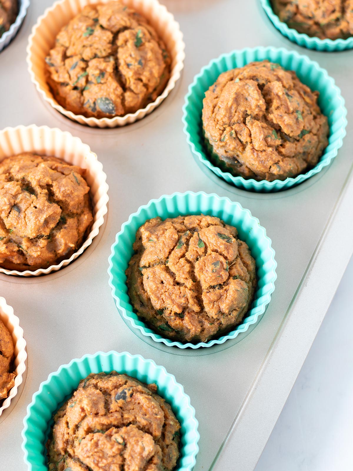 High-protein savory red lentil muffins.