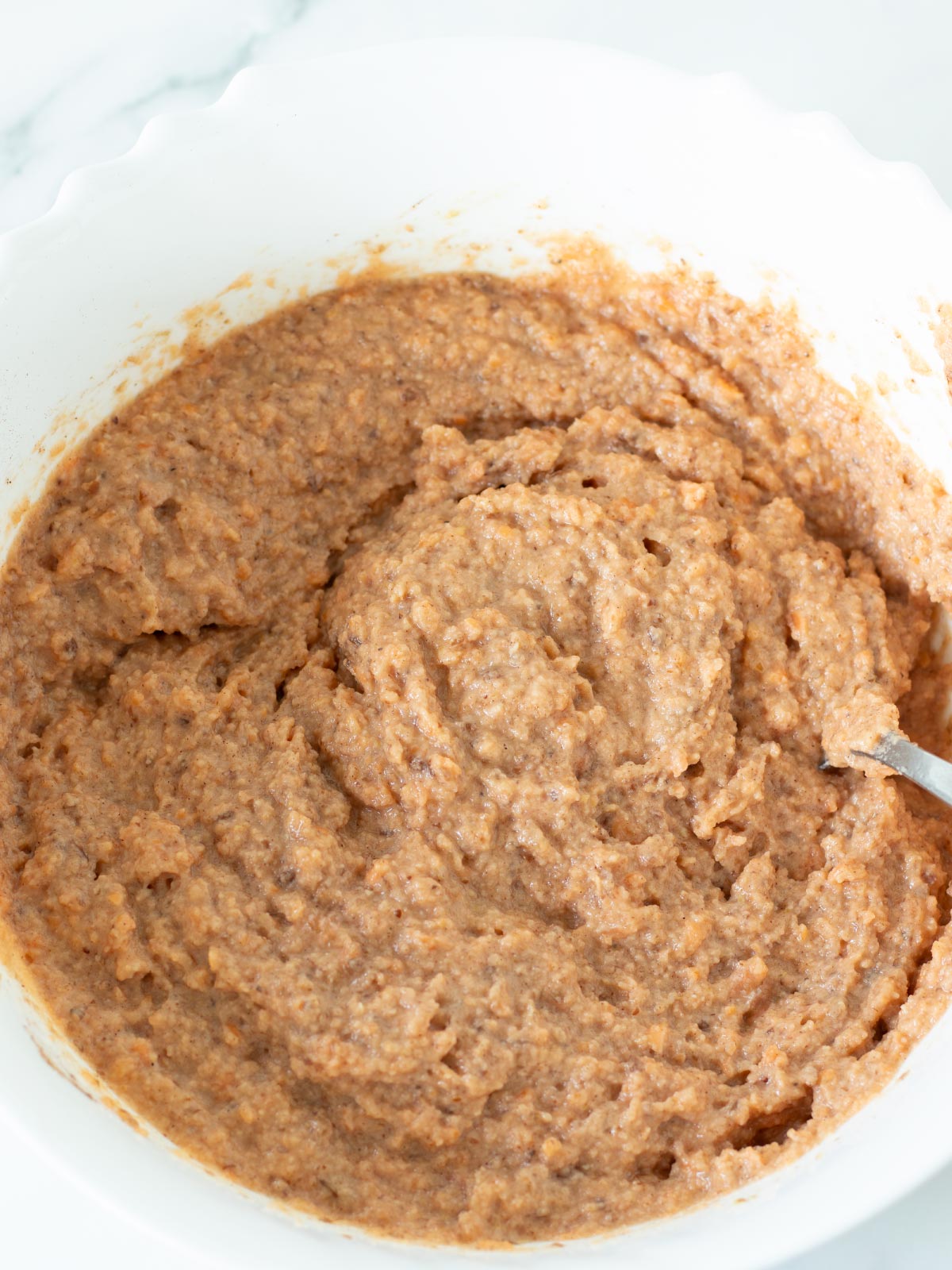 Banana lentil bread batter.