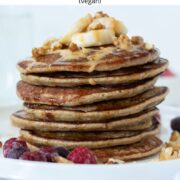 Flourless banana protein pancakes (vegan).