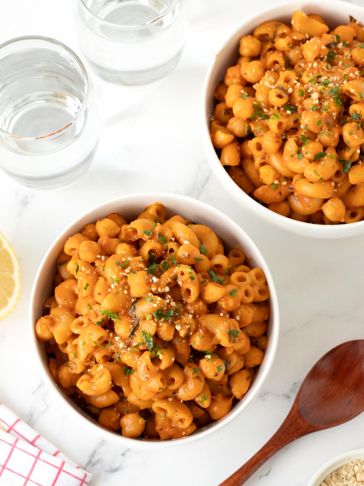 Vegan chickpea pasta.