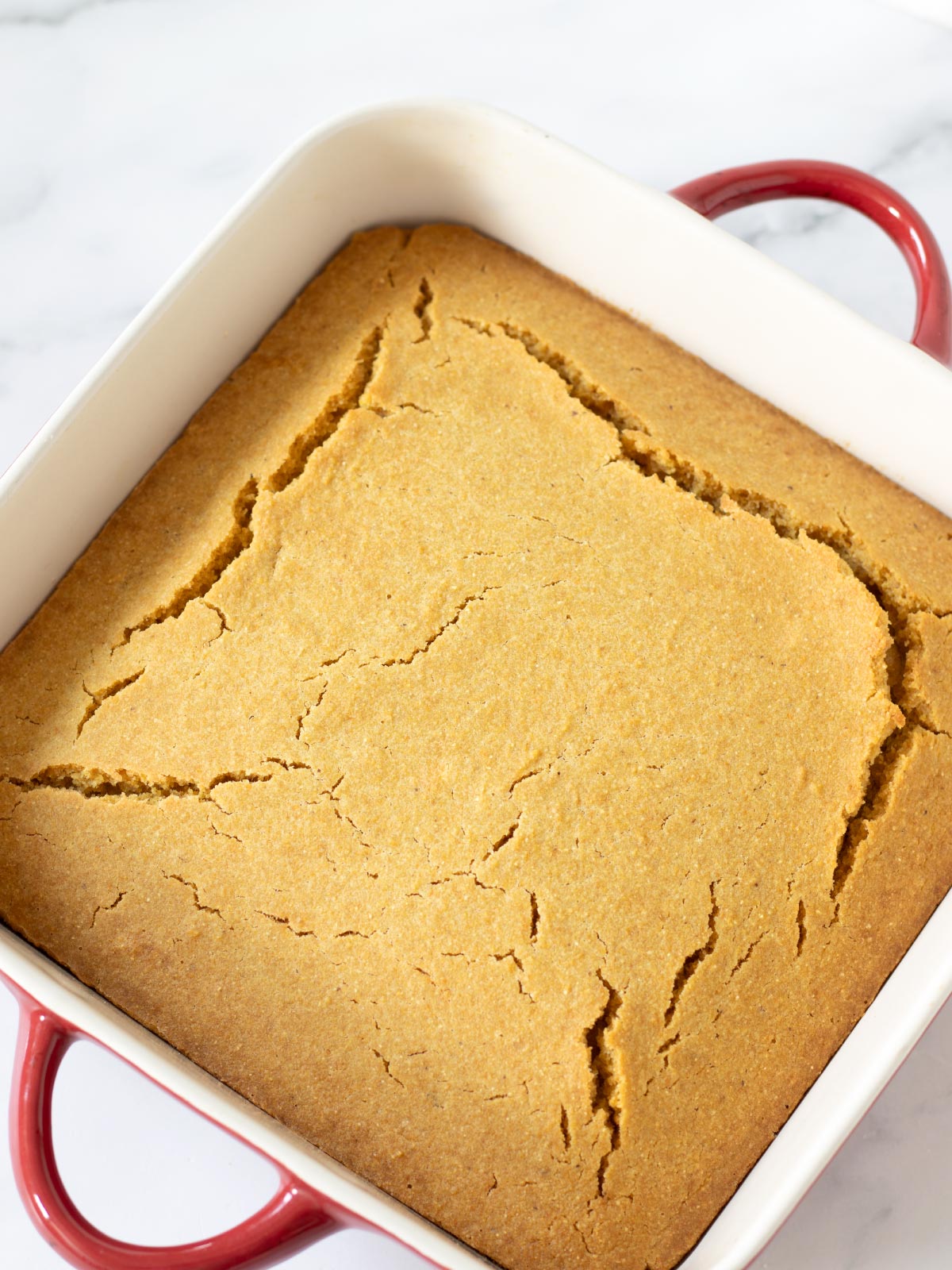 Freshly baked vegan cornbread.