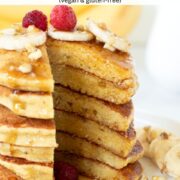 Vegan banana chickpea flour pancakes (gluten-free).