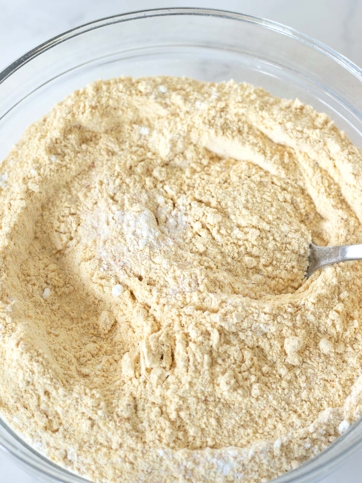Dry ingredients for chickpea flour bread.