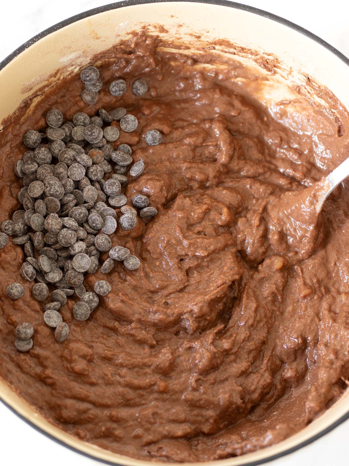 Flourless vegan banana protein brownie batter..
