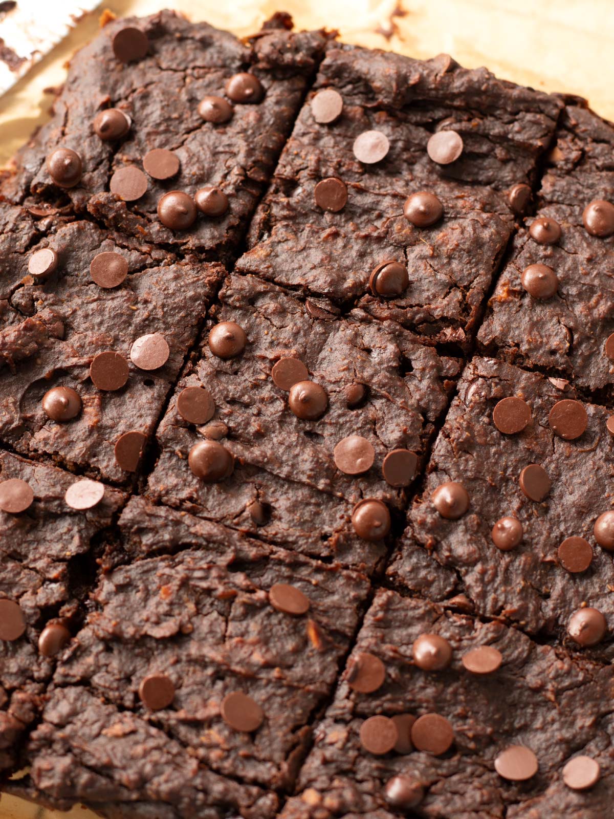 Gluten-free and vegan sweet potato brownies.