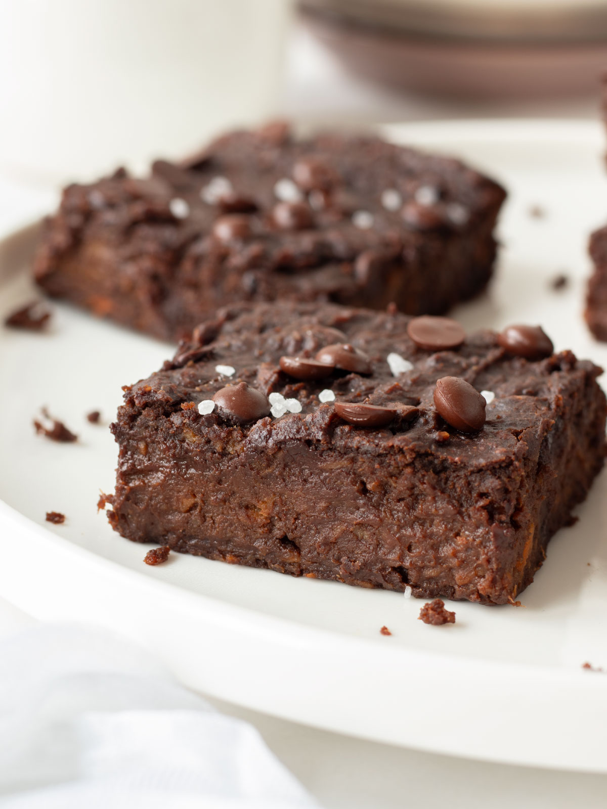 Fudgy sweet potato brownies (vegan, gluten-free, flourless).