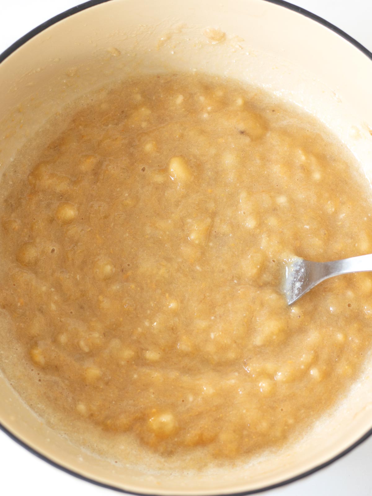Mashed bananas for protein vegan brownies.