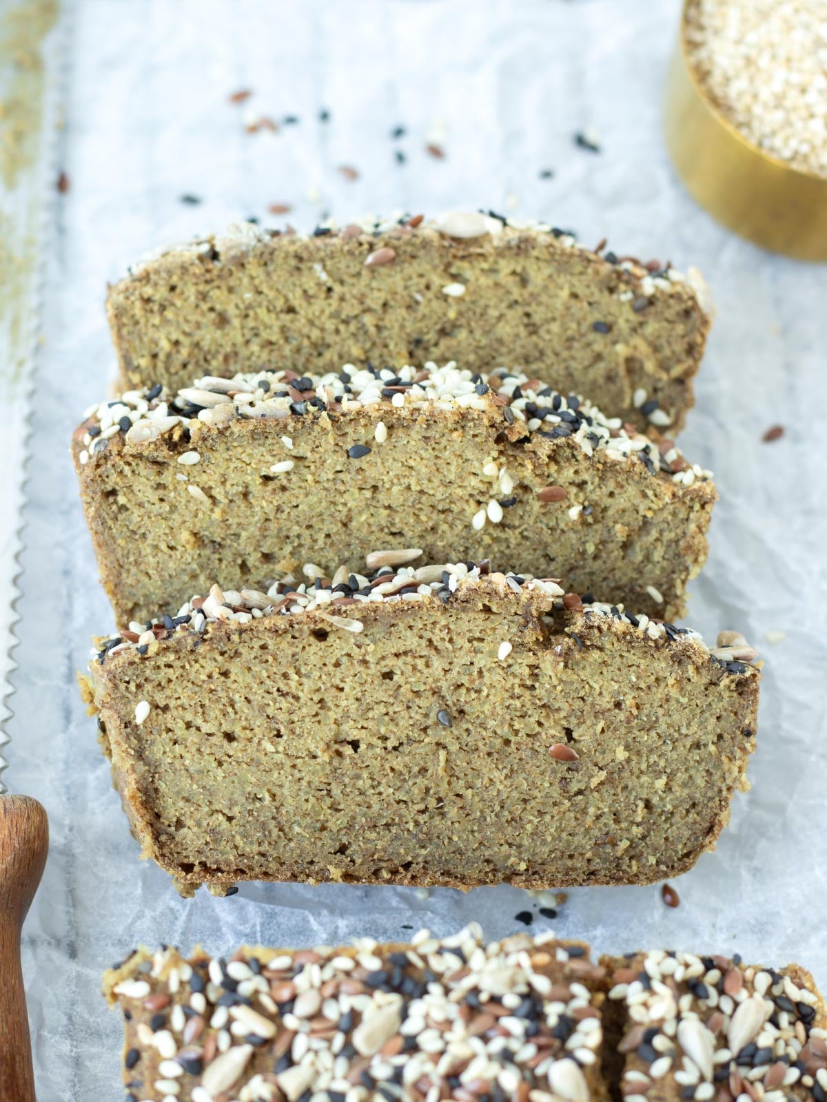 Protein quinoa bread with chia seeds.