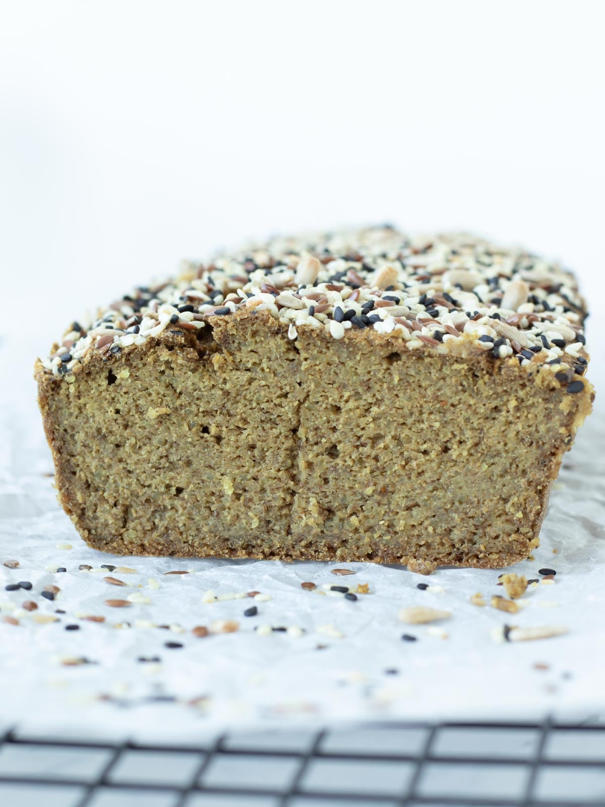 Quinoa loaf with chia seeds.