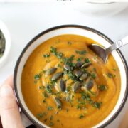 Red lentil sweet potato soup.