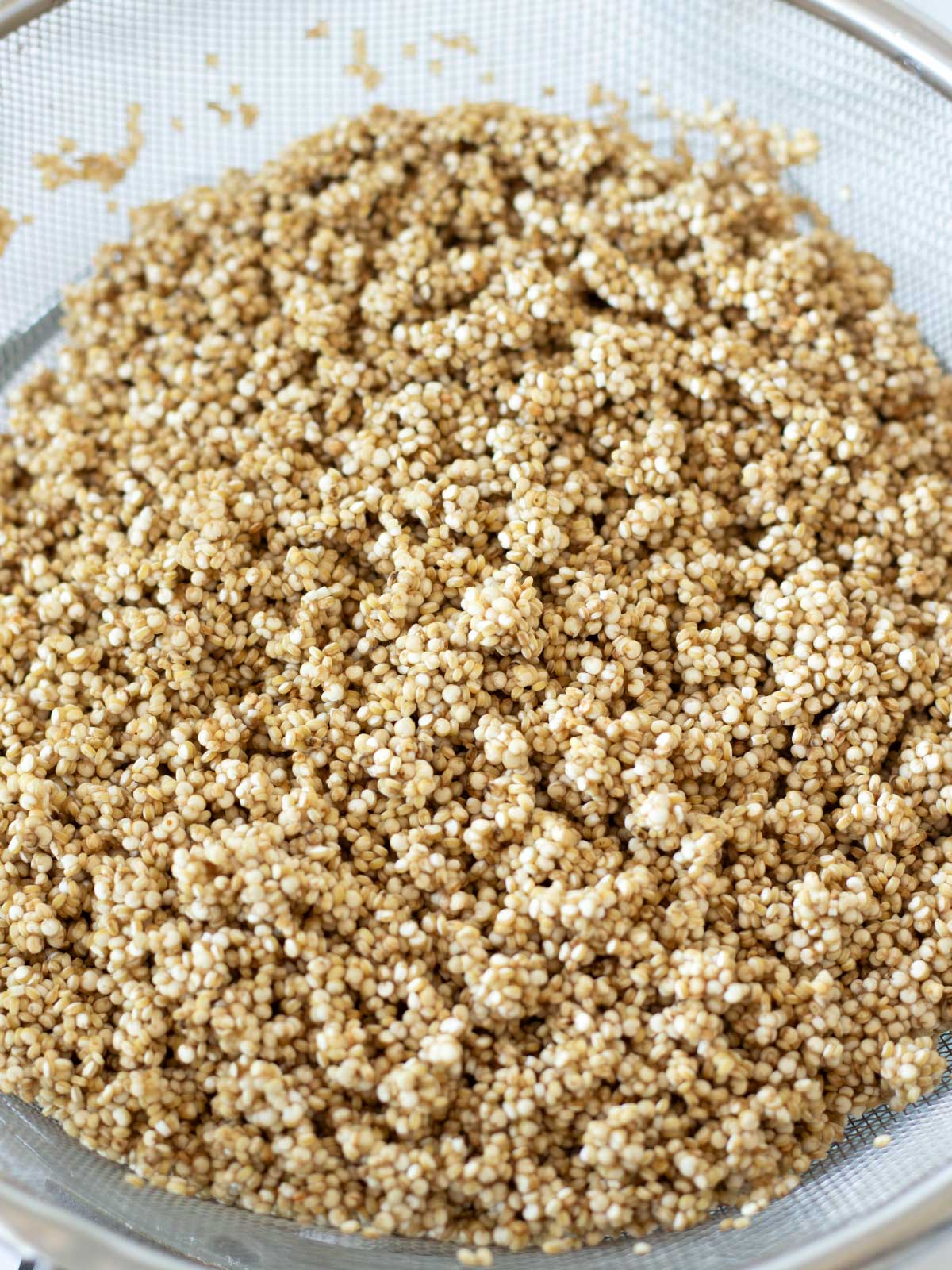 Rinsed quinoa.
