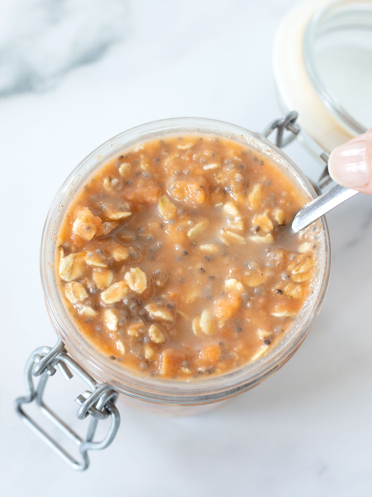 Sweet potato overnight oats meal prep.