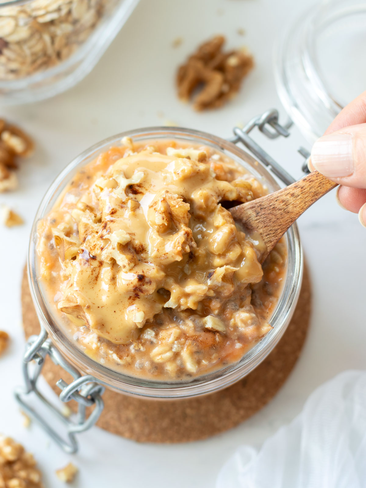 Sweet potato chia seed overnight oats.