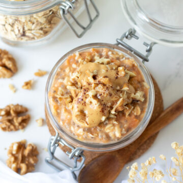 Sweet potato overnight oats with chia seeds.