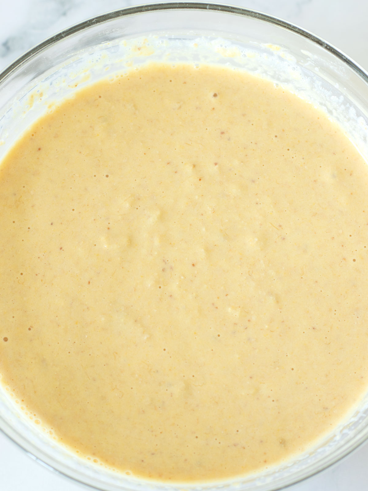 Banana chickpea flour pancakes batter.