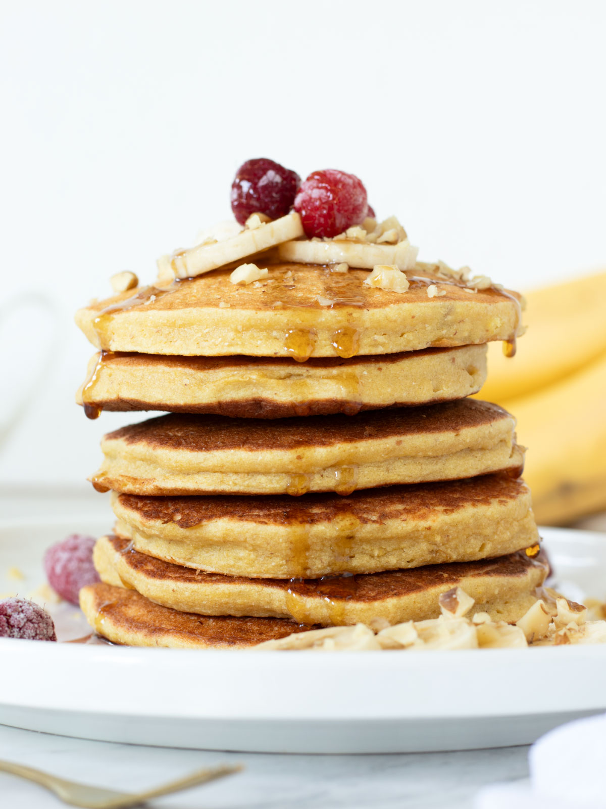 Vegan chickpea flour banana pancakes.