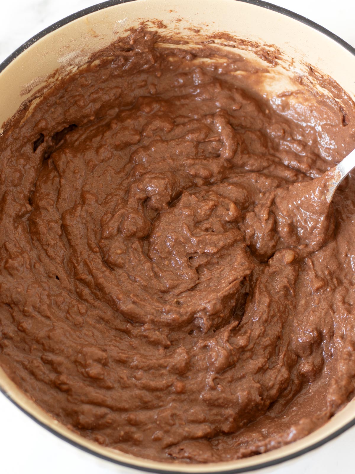 Vegan banana protein brownie batter.
