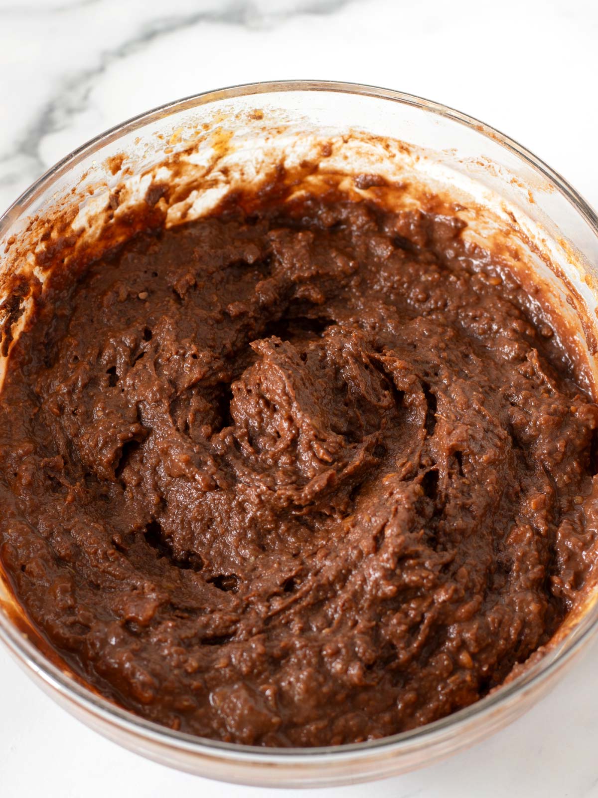 Vegan sweet potato chocolate brownie batter.