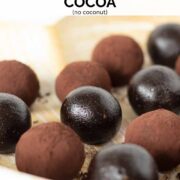 Vegan energy balls with dates and cocoa (no coconut).