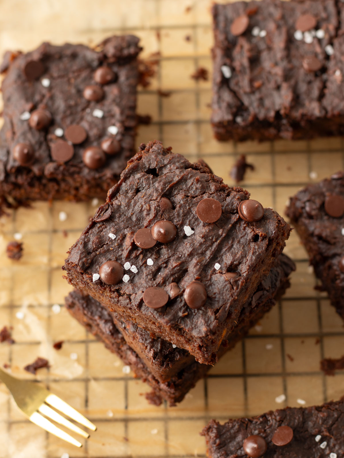 Fudgy vegan sweet potato brownies (gluten-free and flourless).