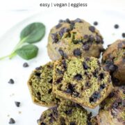 Sweet vegan spinach banana muffins.