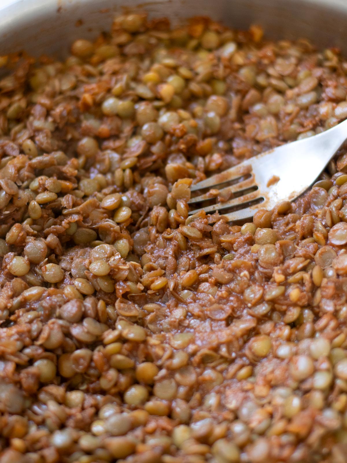 High protein lentil taco meat with walnuts.