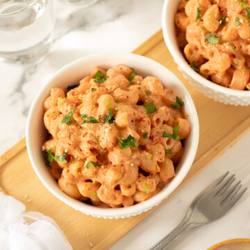 Vegan silken tofu tomato pasta sauce.