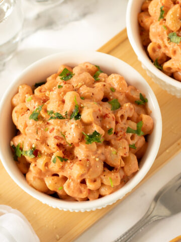 Vegan silken tofu tomato pasta sauce.