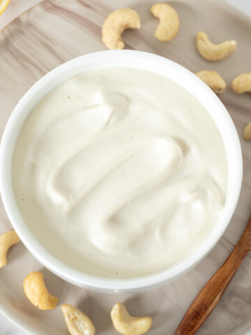 Vegan cashew cream.