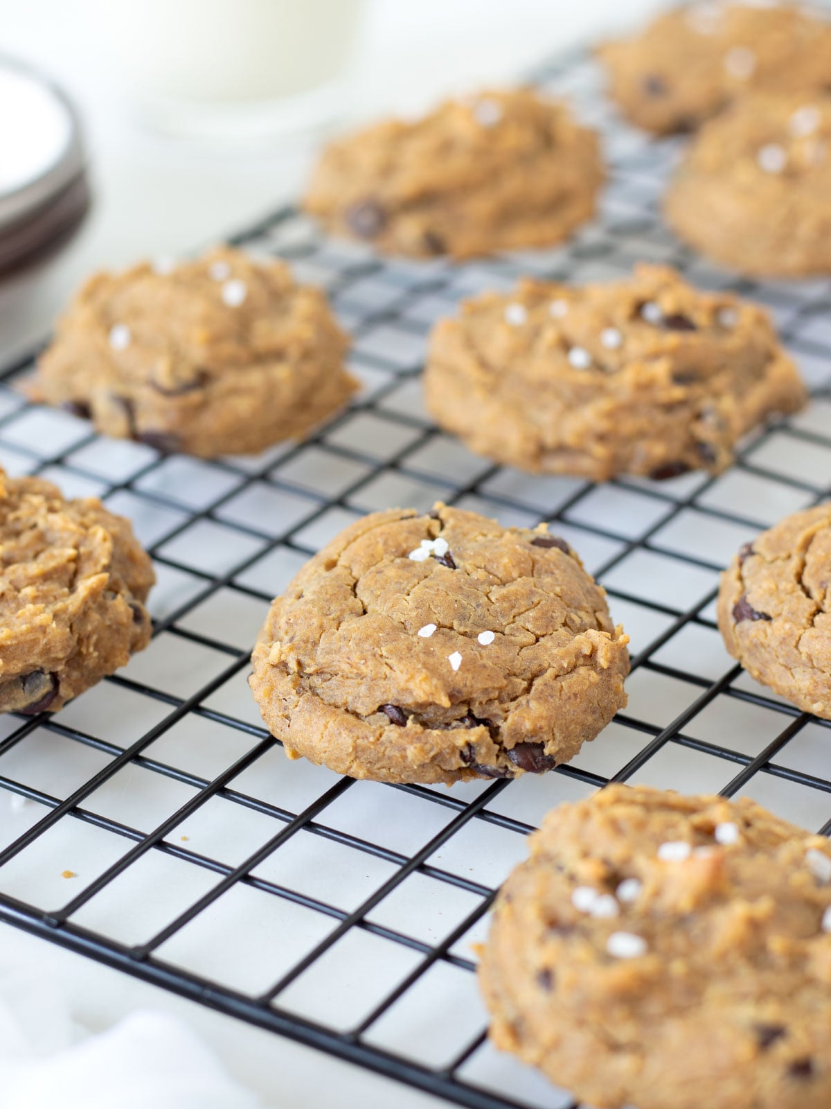 Vegan chickpea peanut butter cookies (no flour, oil-free).