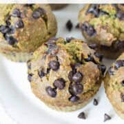 Sweet vegan spinach banana muffins.
